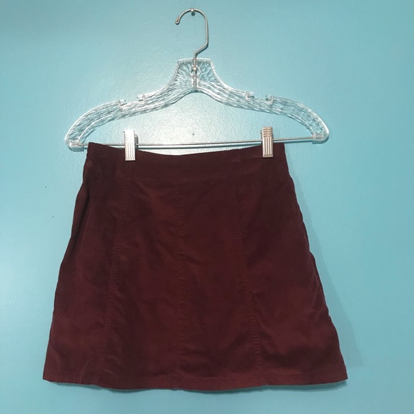Button Up Velvet Skirt - Picture 2 of 3